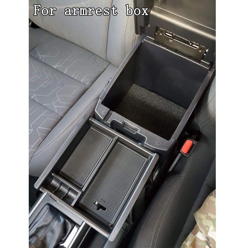 JKCOVER Center Console Accessory Organizer Compatible with Toyota Tacoma 2016 2017 2018 2019 2020 2021 2022 2023, ABS Material Box Insert Tray (Black trim) - Image 2